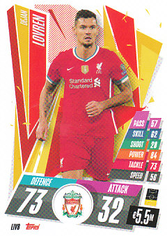 Dejan Lovren Liverpool 2020/21 Topps Match Attax CL #LIV08